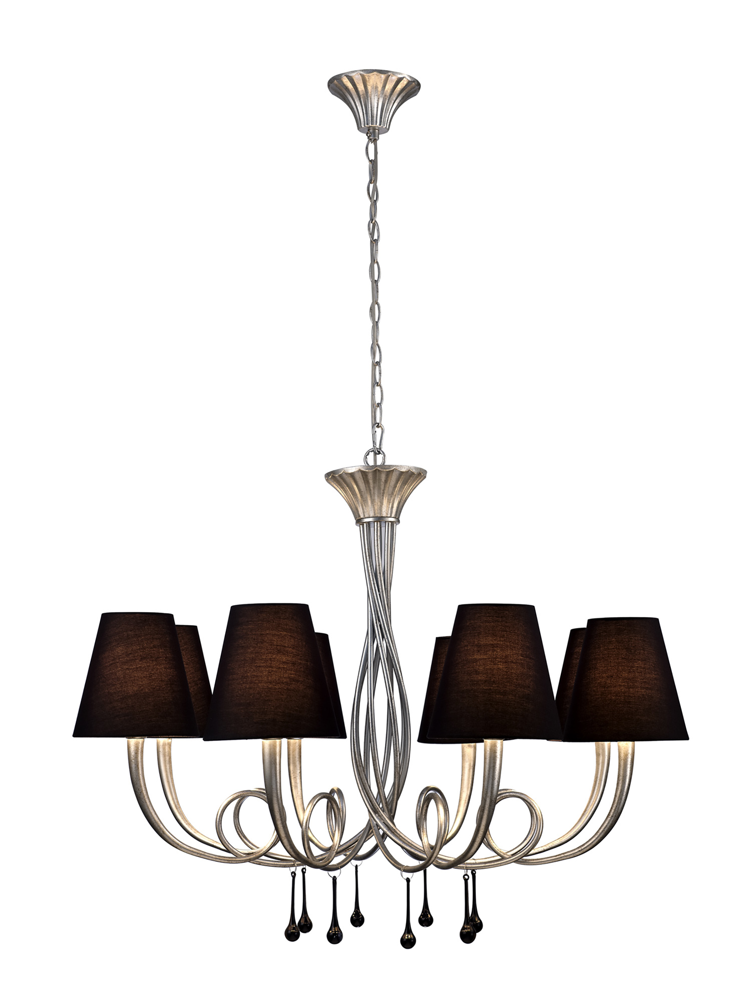M6207  Paola Pendant Round 8 Light Silver Painted